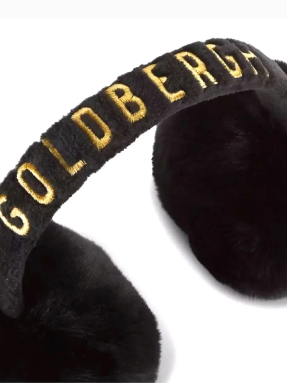 Goldbergh Ski Fluffy Ear Warmers Ear Muffs Black Faux Fur NWT